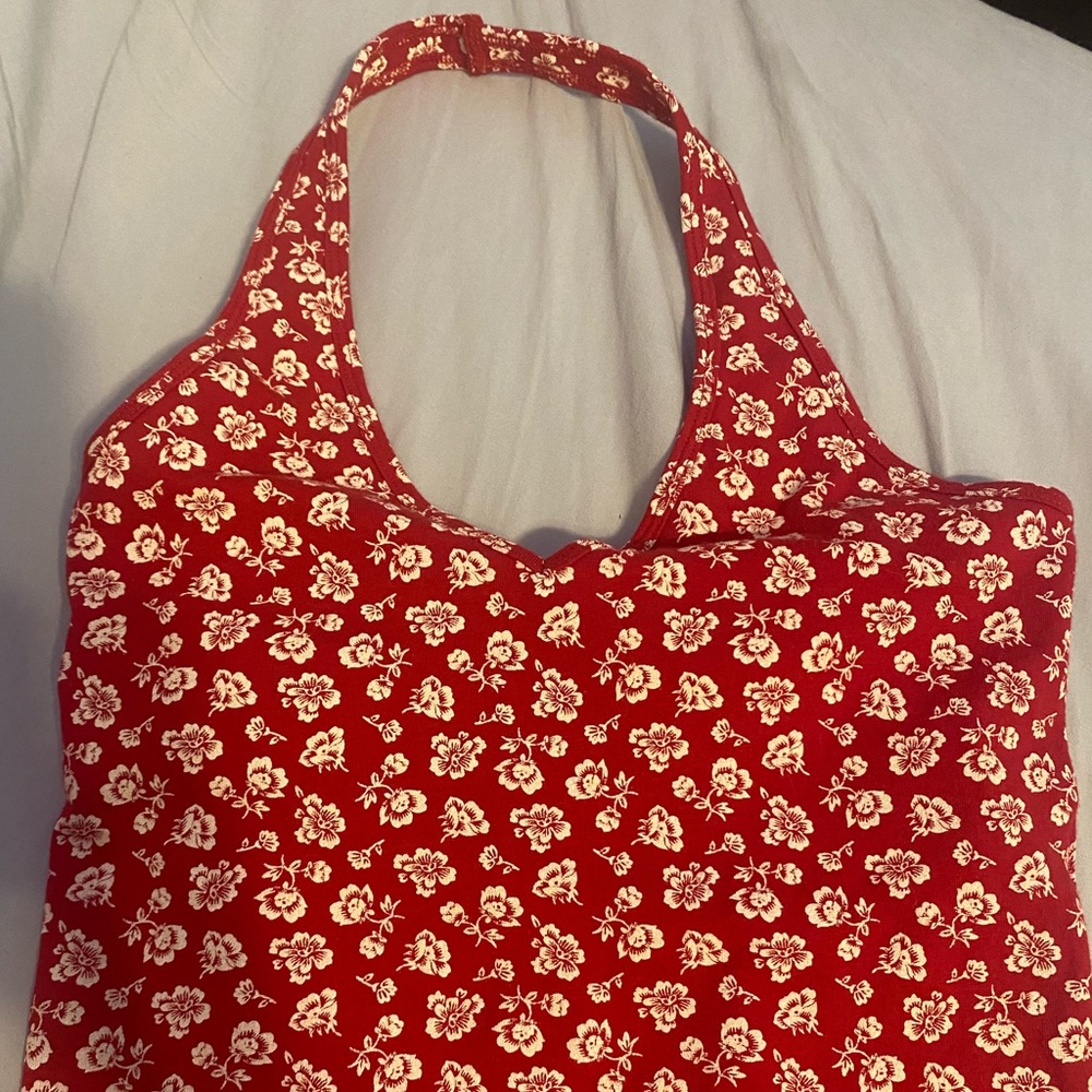 Red halter top